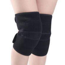 1Paio Ginocchiere Sportive Nero Con Elastiche E Doppie Cinghie
