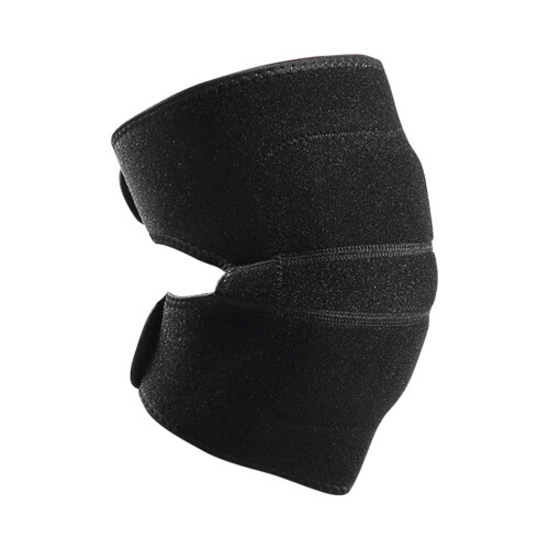 1Paio Ginocchiere Sportive Nero Con Elastiche E Doppie Cinghie 2
