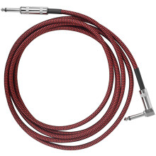 Dark Red Nylon Guitar Patch Cable with Metal Core for Clean Sound