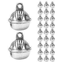 30Stk Silberne Retro Glockenanhänger Legierung Für DIY Schmuck