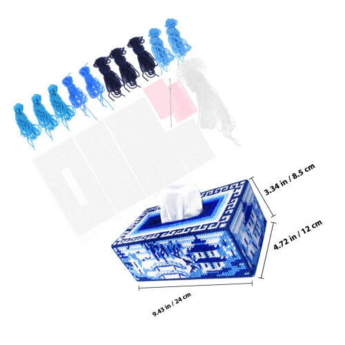 1Set Kruissteek Tissuebox Kit Met En Plastic Voor Thuisgebruik 1