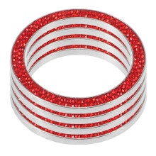 4Stk Roter Bling Push Start Cover Für Auto Innenraum
