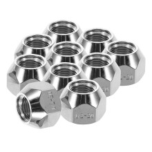 10Ud Tuercas Abiertas 1/2-20 Plata Para Reparar Neumáticos Y