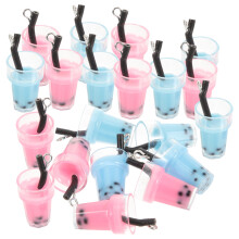 20Stk Milchtee Anhänger Resin DIY Schmuck Basteln Becher Charms