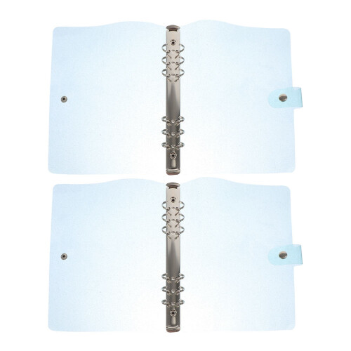 2Pcs PVC Clear A6 Binder Sky-Blue Loose-Leaf Journal Planner Protector