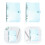 2Pcs PVC Clear A6 Binder Sky-Blue Loose-Leaf Journal Planner Protector 4