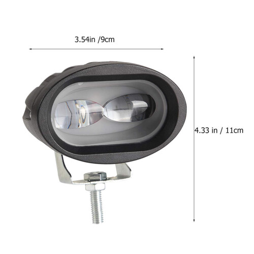 1Ud Oval Negro Para Auto Luz Y 1
