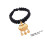 Collar Para Mascotas Negro Con Oro Y Bloqueo 2