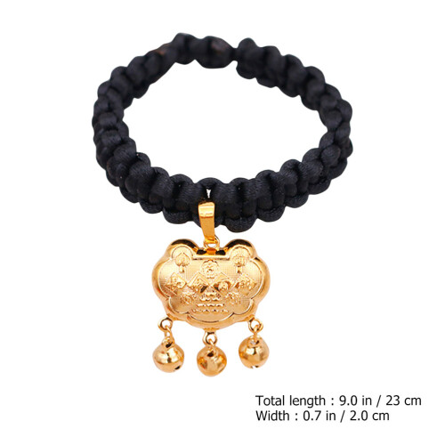 Collar Para Mascotas Negro Con Oro Y Bloqueo 2