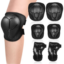 1Ensemble Protections Coudes Genoux Noir Mesh Pour Patinage