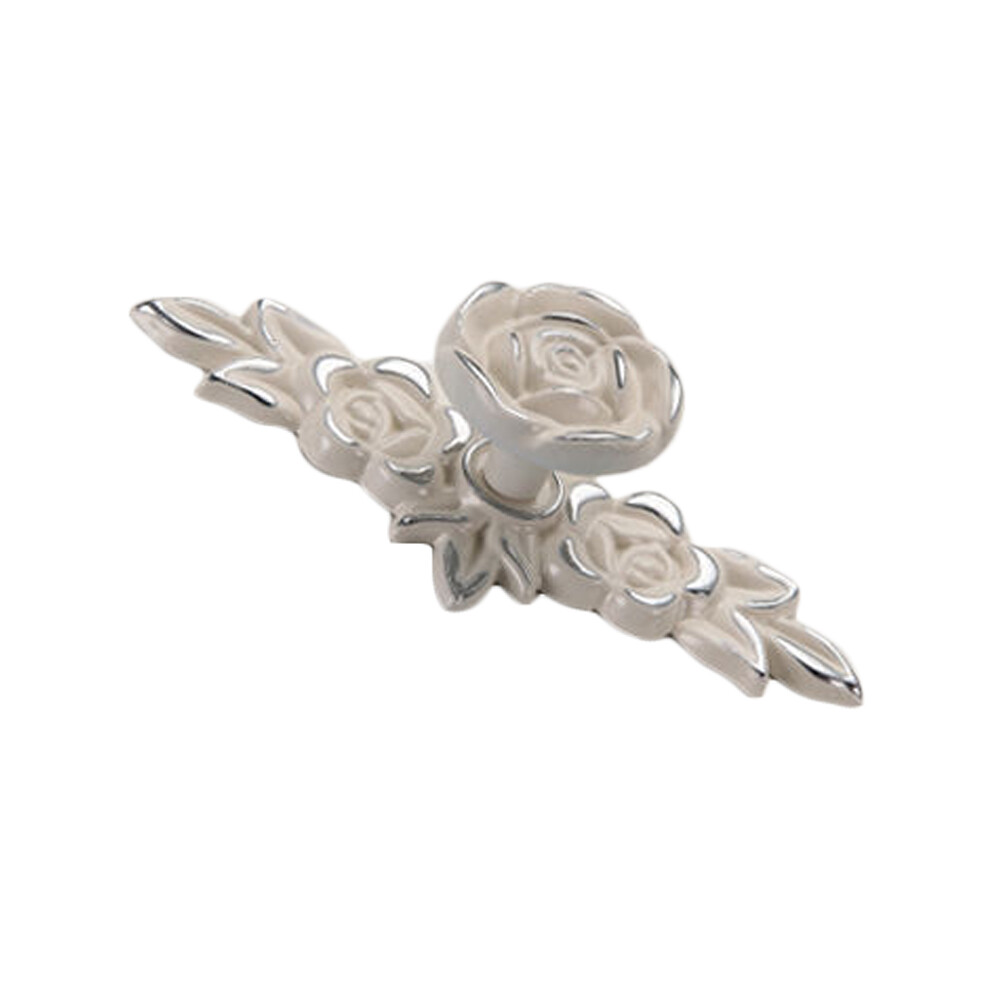 Vintage Rose Cabinet Knob Set Elegant Drawer Pull Handles Retro Furniture Hardware European Style Decorative Cabinet Knobs For Dresser Vanity Cupboard 9436597701210