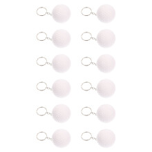 12Stk Golfs Ball Schlüsselanhänger Weiß PU Material Sportliches Design