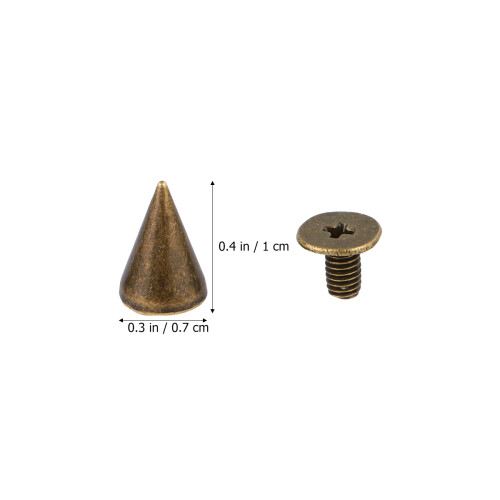100Ensemble Studs Clous Cônes À Vis Bronze Pour Sacs Chaussures DIY 1