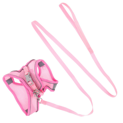 1Conjunto Peitoral Para De Cão Com Rosa Confortável