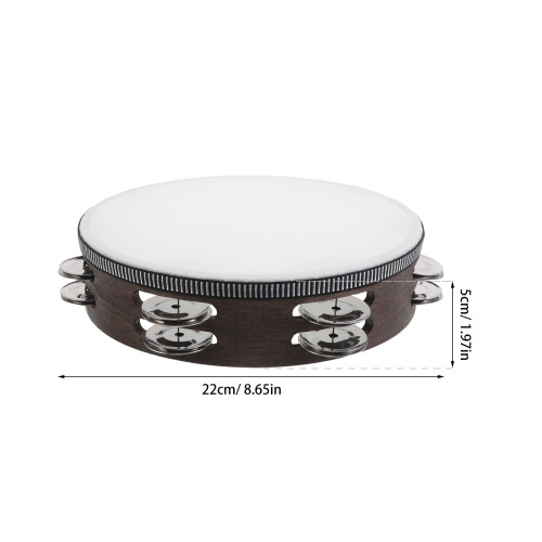 Kids Tambourijn Drum Hout Coffee Hand Percussie 1