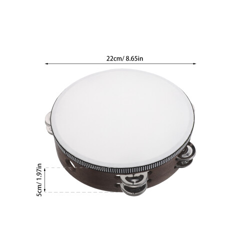 Kids Tambourijn Drum Hout Coffee Hand Percussie 2