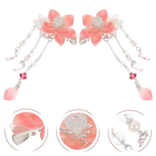 1Par Presilhas Flor China Tassel ABS + Material Durável 2