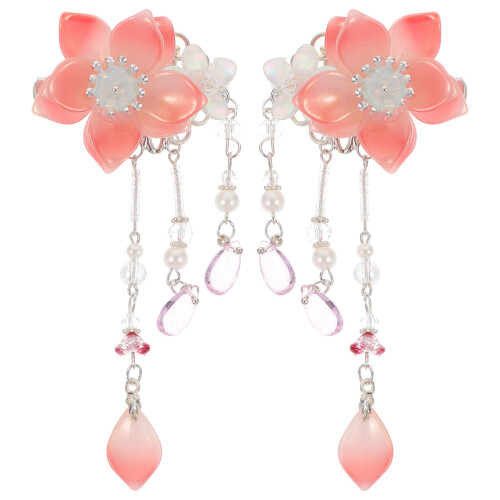 1Par Presilhas Flor China Tassel ABS + Material Durável 1