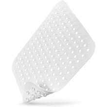 Covoraș de duș antiderapant, covoraș de baie din plastic ABS cu găuri de scurgere și ventuze sigure, lavabil la mașină (53x53cm)