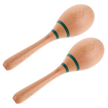 1Par Instrumentos Percusión Infantiles Maracas De Madera Color Verde
