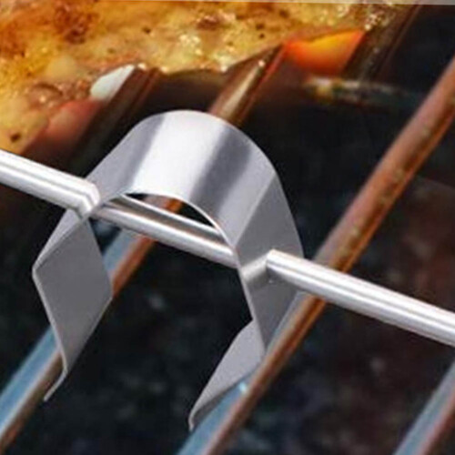 6Pièces Pince Thermomètre Bbq Acier Portable Argentée 2