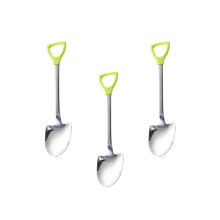 3Pcs Spade Shaped Stirring Spoon For Coffee Home Bar Green