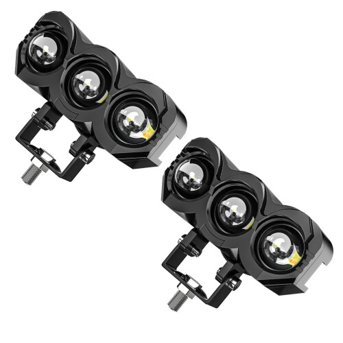 1Paire Phare Noir Pièce Aluminium Conduite
