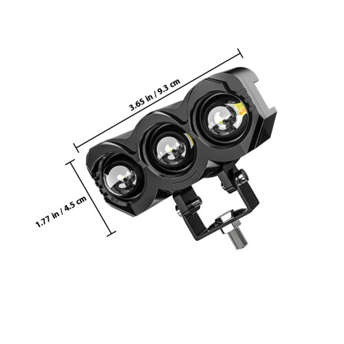 1Paire Phare Noir Pièce Aluminium Conduite 1