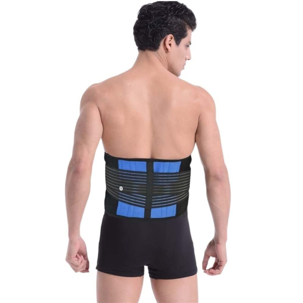 Blue S-6Xl Comfort Lower Back Brace Belt Unisex Adjustable Lumbar Decompression Belt Relief For Herniated Disc Sciatica
