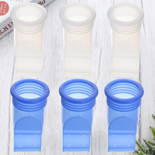 6Pièces Noyau Anti-Odeur Sol Drain Bleu Silicone Tpr Durable 1