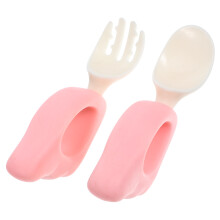 1Ensemble Ensemble Cuillères Bébé Silicone Rose ABS Résistantes