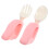 1Ensemble Ensemble Cuillères Bébé Silicone Rose ABS Résistantes 1