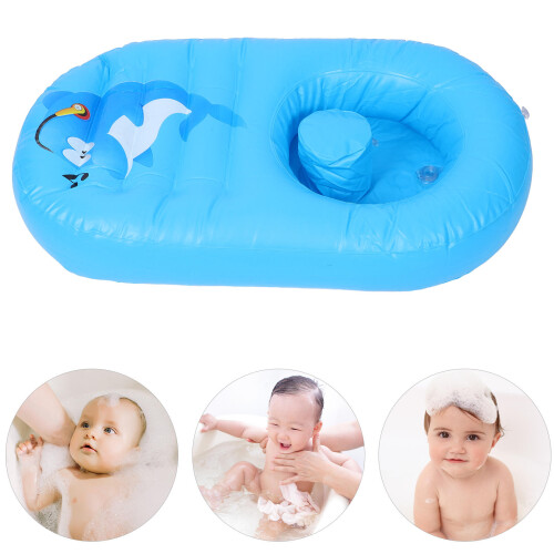 Inflatable Infant Bathtub Sky-Blue Plastic Multipurpose Baby Pool 2