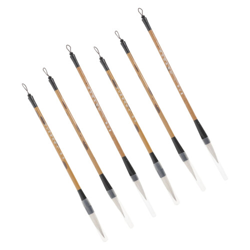 6Pièces Pinceaux Chinois Beige Naturel Pour Dessin 2