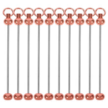 10Pcs Rose Gold Bead Keychain Bars Metal Links for DIY Jewelry Making