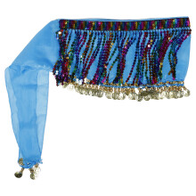 1Skyblue Verstelbare Chiffon Pailletten Buikdans Heupdoek