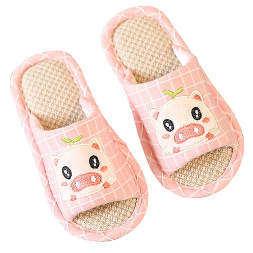 Pantoufles Enfants Rose Cartoon Durable Et Confortable 2