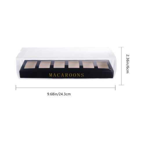 10Pz Scatole Packaging Nero Per Macarons E Dolci 1