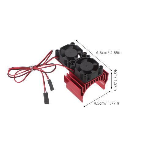 Dissipateur Rouge Aluminium Double Ventilateurs Pour Rc 2