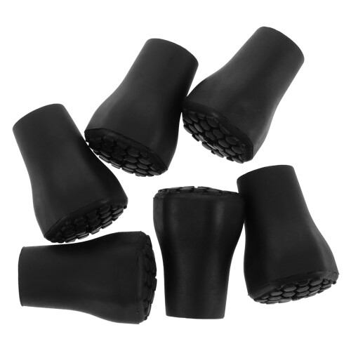 6Pièces Embouts Bâtons Randonnée Noir Antidérapant Durable