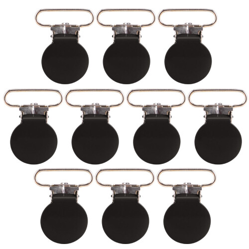 10Pz Clip Regolatori Nero in Metallo Per Bretelle E Ciucci Resistente 2