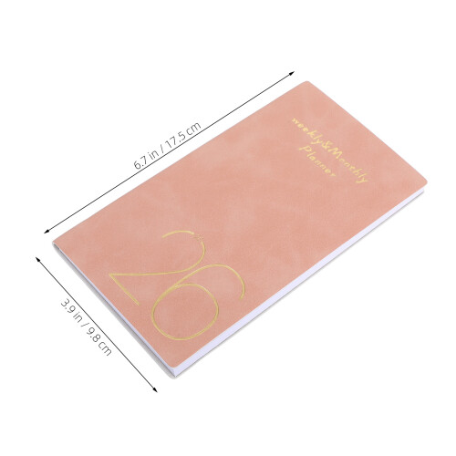 Taccuino Pelle PU Rosa Planner Settimanale Note 1