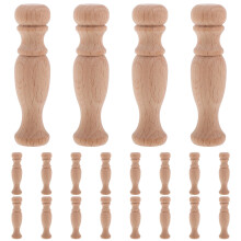 20Pcs Beige Wooden Roman Pillar Heads for Cabinet and Craft Decor