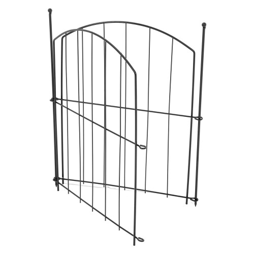 2Pièces Clôture De Cour En Noir Pour Jardin