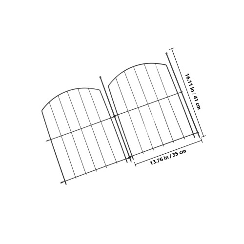 2Pièces Clôture De Cour En Noir Pour Jardin 1