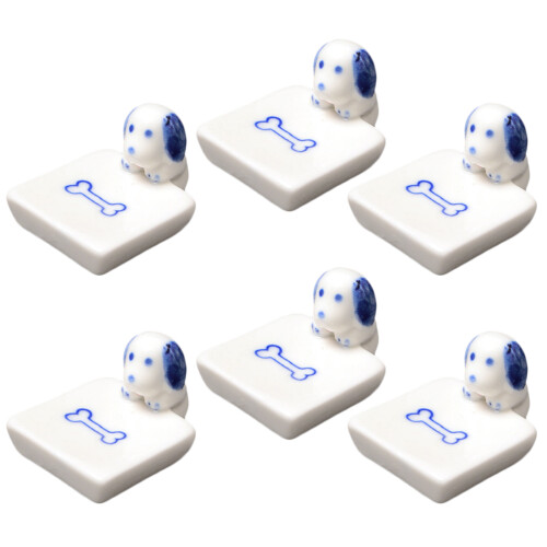 6Pz Fermabacchette Bianco Design Cane