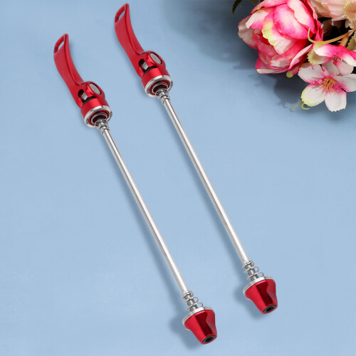 1Pair Quick Release Skewers Red Durable Aluminium Alloy 2