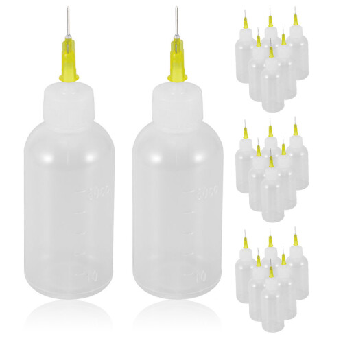 20Pcs Transparent Reusable Needle Bottles Professional Glue Applicator