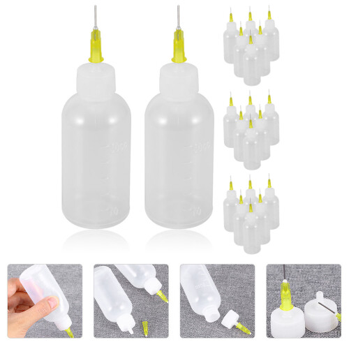 20Pcs Transparent Reusable Needle Bottles Professional Glue Applicator 1
