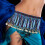 Sky-Blue Chiffon Belly Dancer Hip Scarf with Sequin Tassel Design 3